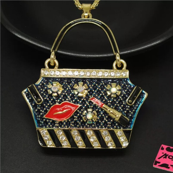 New BetseyJohnson Handbag Lipstick CrystalNecklace - Picture 6 of 6